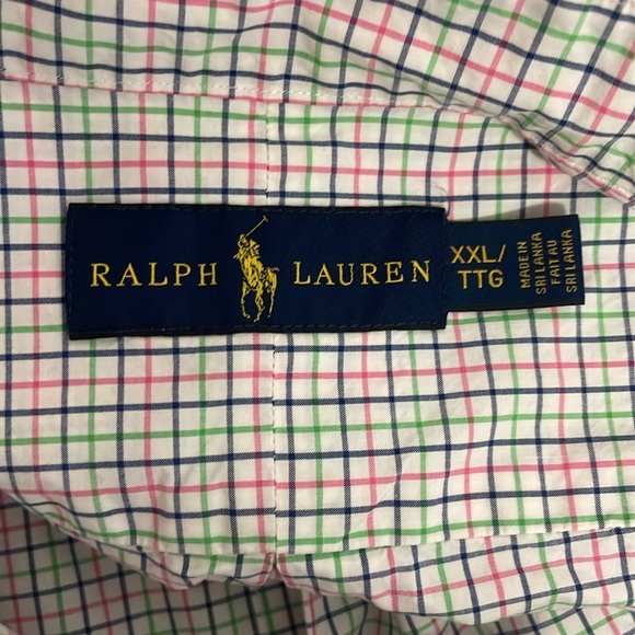 Ralph Lauren Mens Plaid Checks Gingham Button down Long Sleeve shirt Size XXL - Picture 5 of 6